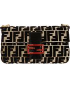 Fendi Velvet Ff Baguette Bag - Lyst