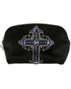 Versace Jeweled Cross Cotton Velvet Clutch - Lyst