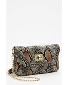 Steven By Steve Madden Sugar Snake Embossed Clutch - Lyst