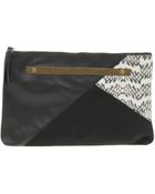 Asos Suede Patchwork Metal Bar Clutch - Lyst