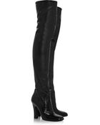 Saint Laurent Joan Leather Thigh Boots - Lyst
