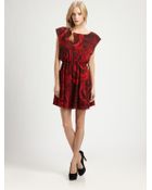 Alice + Olivia Corwin Silk Blouson Dress - Lyst
