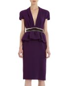 Bottega Veneta Peplum Ruched Waist Dress - Lyst