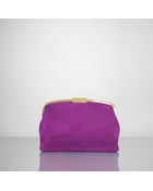 Ralph Lauren Suede Frame Clutch - Lyst