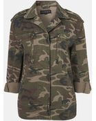 Topshop Studded Camo Jacket - Lyst