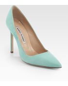 Manolo Blahnik Bb Suede Pointtoe Pumps - Lyst