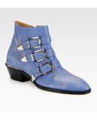 Chloé Studded Leather Buckle Ankle Boots - Lyst