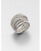 David Yurman Diamond Sterling Silver Ring - Lyst