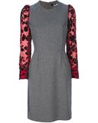 Junya Watanabe Floral Sleeve Fitted Dress - Lyst