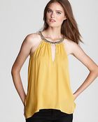 BCBGMAXAZRIA Halter Top Beaded Neckline - Lyst