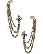 Topshop Rhinestone Cross Ear Cuffs - Lyst