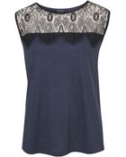 Topshop Eyelash Lace Shell Top - Lyst