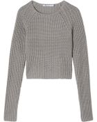 T By Alexander Wang Crop Chunky Knit Jumper - Lyst