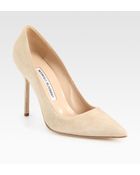 Manolo Blahnik Bb Suede Pointtoe Pumps - Lyst