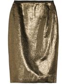 Tory Burch Brandy Metallic Woven Pencil Skirt - Lyst