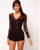 ASOS Collection Asos Playsuit in Metallic Lace - Lyst
