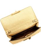 Michael Kors Gia Studded Metallic Leather Clutch - Lyst