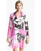 Christopher Kane Rose Print Biker Jacket - Lyst