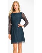 Shoshanna Minka Long Sleeve Chantilly Lace Dress - Lyst