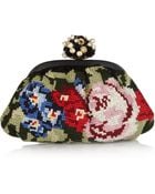 Dolce & Gabbana Miss Dea Floral Tapestry and Leather Clutch - Lyst