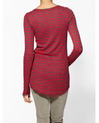 Splendid Charcoal Stripe Thermal Henley - Lyst
