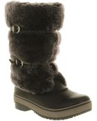 Ugg Lilyan Calf Boot Black Leather Sheepskin - Lyst