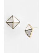 Belle Noel Leather Pyramid Stud Earrings - Lyst