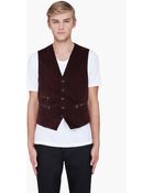 John Varvatos Espresso Velvet Zip Pocket Vest - Lyst
