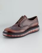 Prada Levitate Spazzolato Wingtip Brown - Lyst