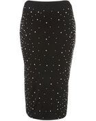 Topshop Crystal Stud Tube Skirt - Lyst
