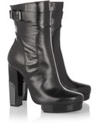 Lanvin Metalpaneled Leather Calf Boots - Lyst