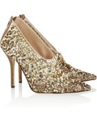 Oscar de la Renta Eva Sequined Satin Pumps - Lyst