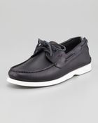Ferragamo World Boat Shoe Navy - Lyst