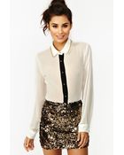 Nasty Gal Solid Gold Sequin Skirt - Lyst