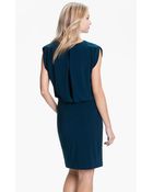 Adrianna Papell Draped Jersey Dress - Lyst