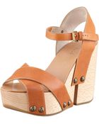 Chloé Crisscross Platform Wedge Sanda - Lyst