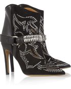 Isabel Marant Milwauke Studded Suede and Leather Ankle Boots - Lyst