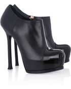 Saint Laurent Tribtoo Patent and Leather Ankle Boots - Lyst