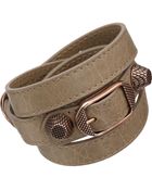 Balenciaga Arena Giant Rose Gold Double Tour Bracelet - Lyst