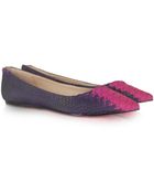 Betsey Johnson Lilians Embossed Leather Ballerina - Lyst