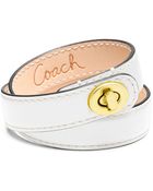 Coach Leather Double Wrap Turnlock Bracelet - Lyst