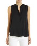 Vince Sleeveless Half Placket Blouse - Lyst