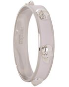 Alexander McQueen Ice Pinksilver 3d Enamel Skull Bangle - Lyst