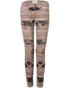 Current/Elliott Vintage Tribal Destroy Tan Ankle Skinny Jeans - Lyst