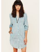 Free People Fp New Romantics Indigo Shades Shirt Dress - Lyst