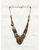 Free People Vintage Brass Necklace - Lyst