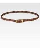 Gucci Braided Leather Skinny Belt - Lyst