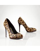 Lauren by Ralph Lauren Leopard Haircalf Platform Pump - Lyst