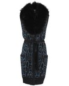 Roberto Cavalli Long Fur-Neck Sweater Vest - Lyst