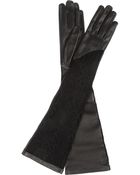 Valentino Rockstud Leather and Lace Long Gloves - Lyst